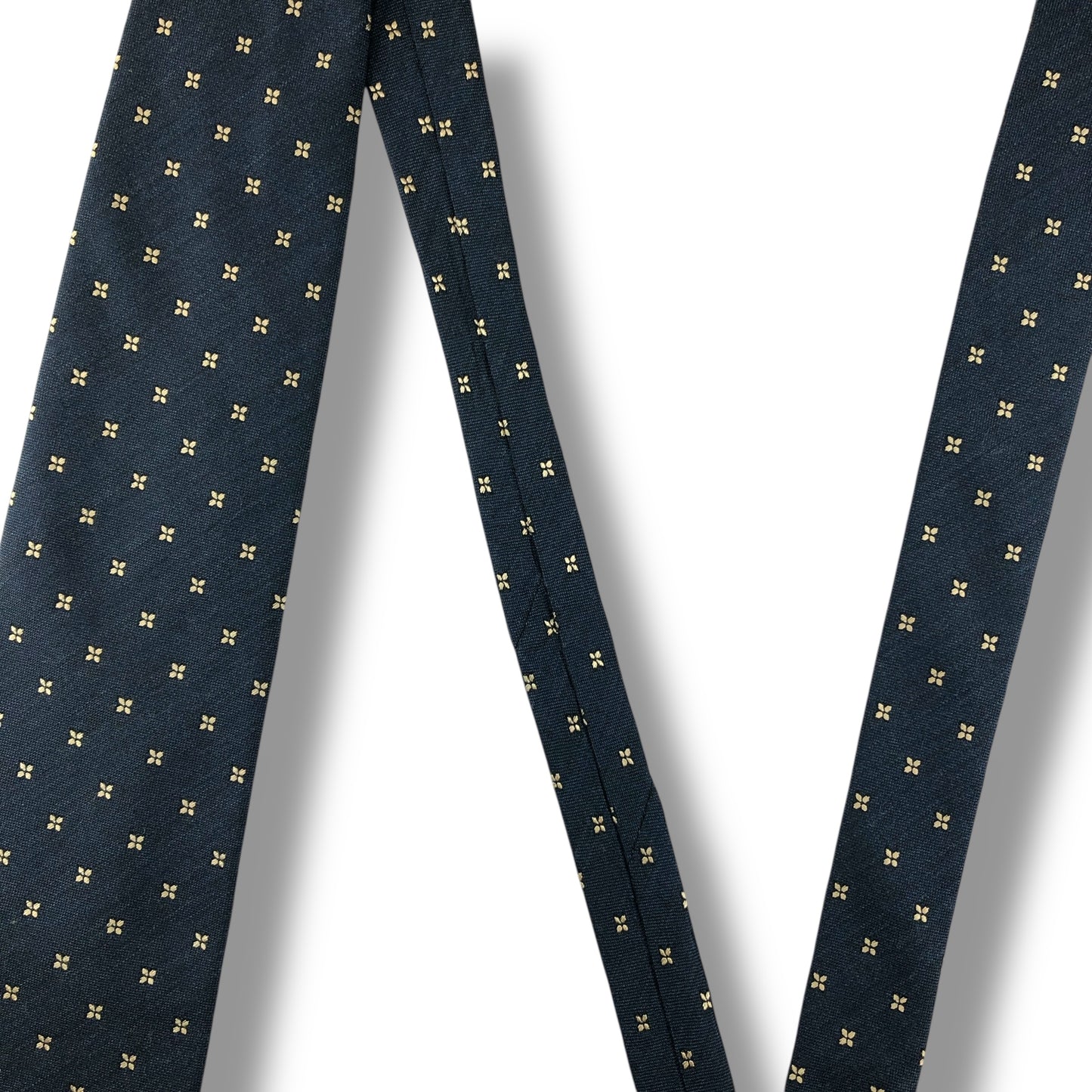 【7625】良品！ダンヒル　ネクタイ　ネイビー系　花柄