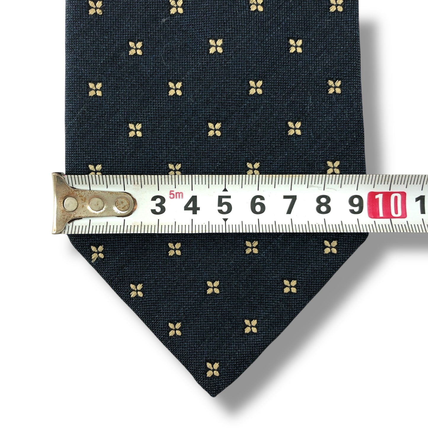 【7625】良品！ダンヒル　ネクタイ　ネイビー系　花柄