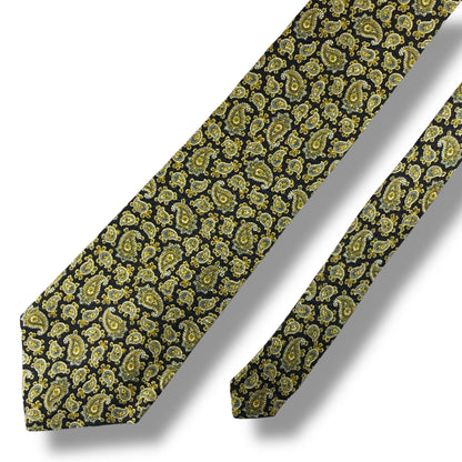 【7626】良品！バーバリー　ネクタイ　ブラック系　ゴールド系