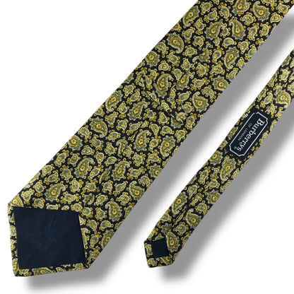 【7626】良品！バーバリー　ネクタイ　ブラック系　ゴールド系