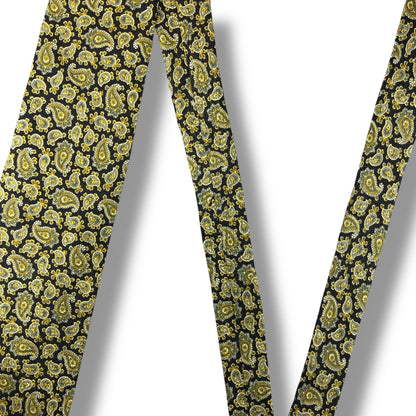 【7626】良品！バーバリー　ネクタイ　ブラック系　ゴールド系