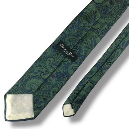 【7627】良品！クリスチャンディオール　ネクタイ　グリーン系