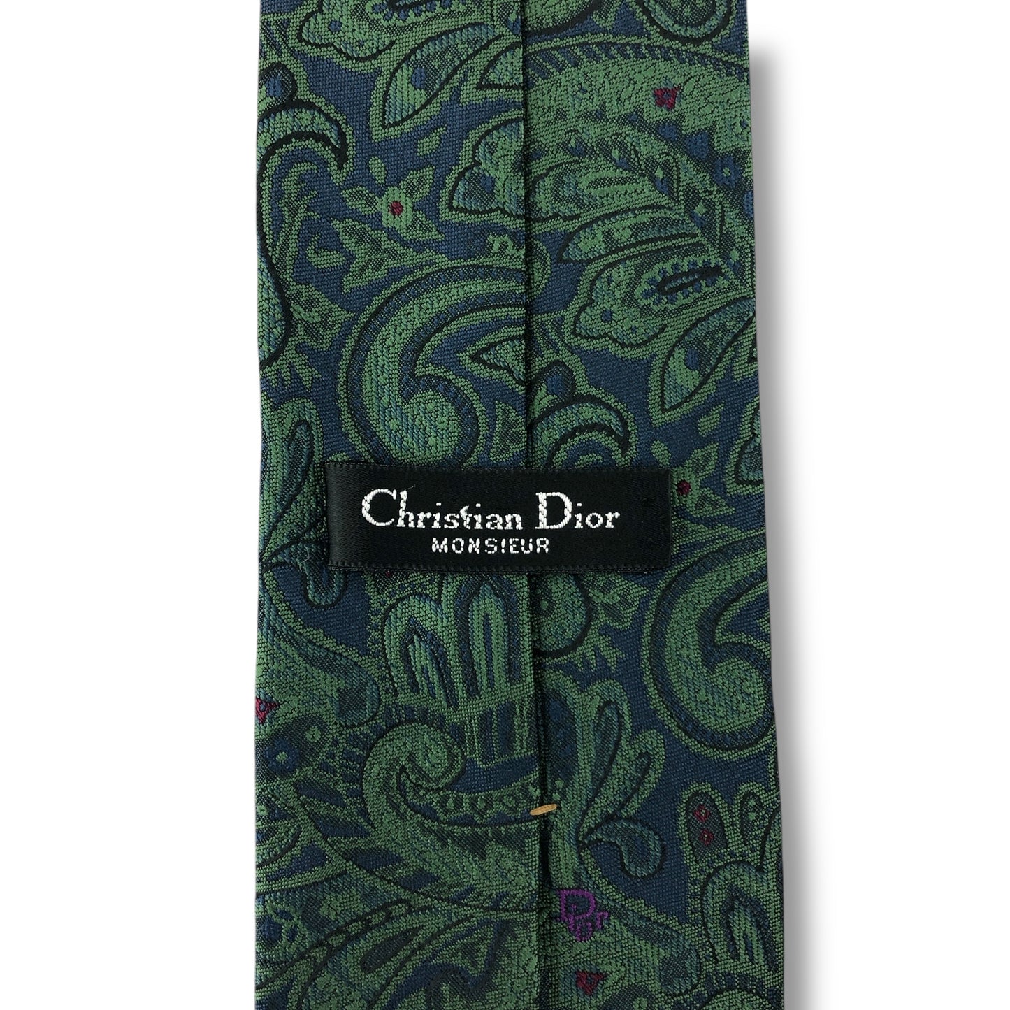 【7627】良品！クリスチャンディオール　ネクタイ　グリーン系