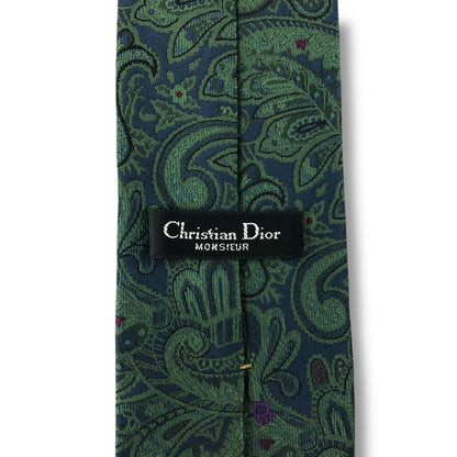 【7627】良品！クリスチャンディオール　ネクタイ　グリーン系