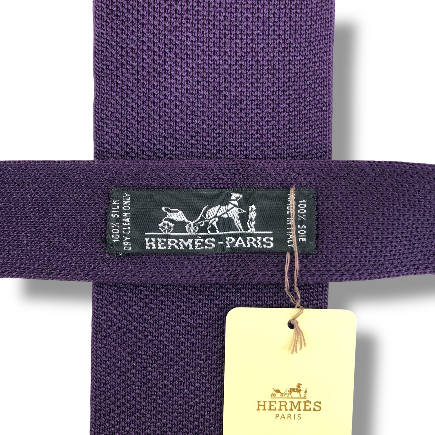 【7629】未使用保管品　エルメス　ネクタイ　パープル系