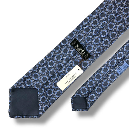 【7630】未使用保管品　エルメス　ネクタイ ブルー系