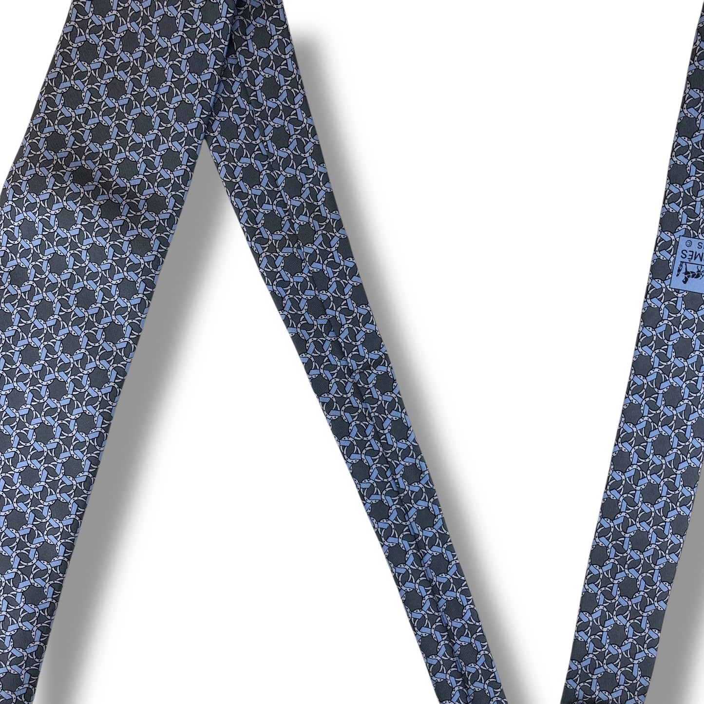 【7630】未使用保管品　エルメス　ネクタイ ブルー系