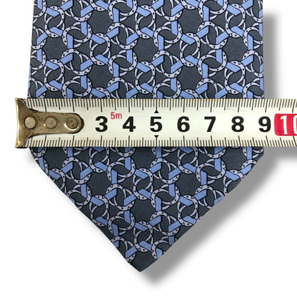 【7630】未使用保管品　エルメス　ネクタイ ブルー系