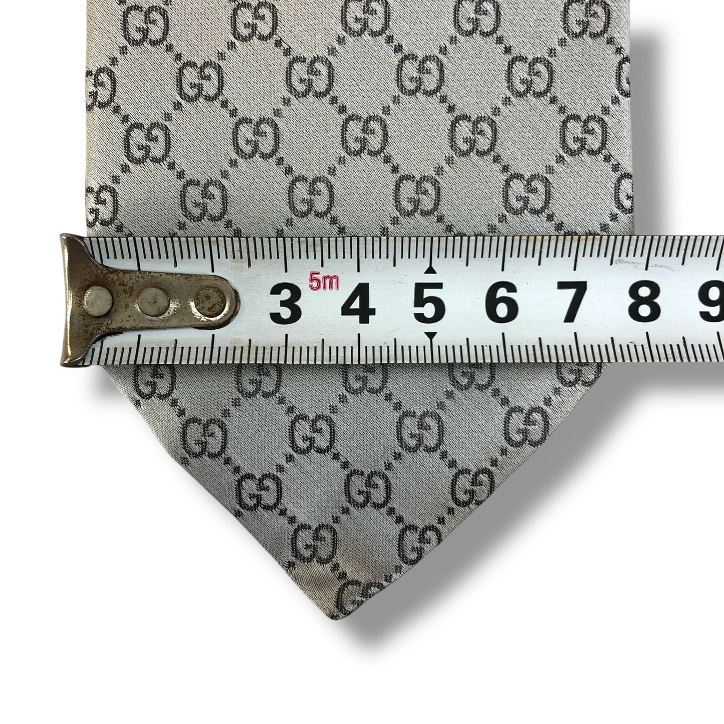 【7631】良品！グッチ　ネクタイ　シルバー系