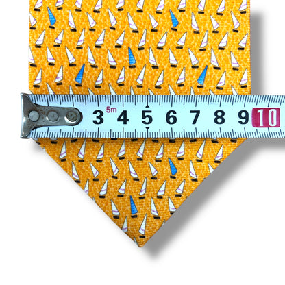 【7632】未使用保管品　ブルガリ　ネクタイ オレンジ系　