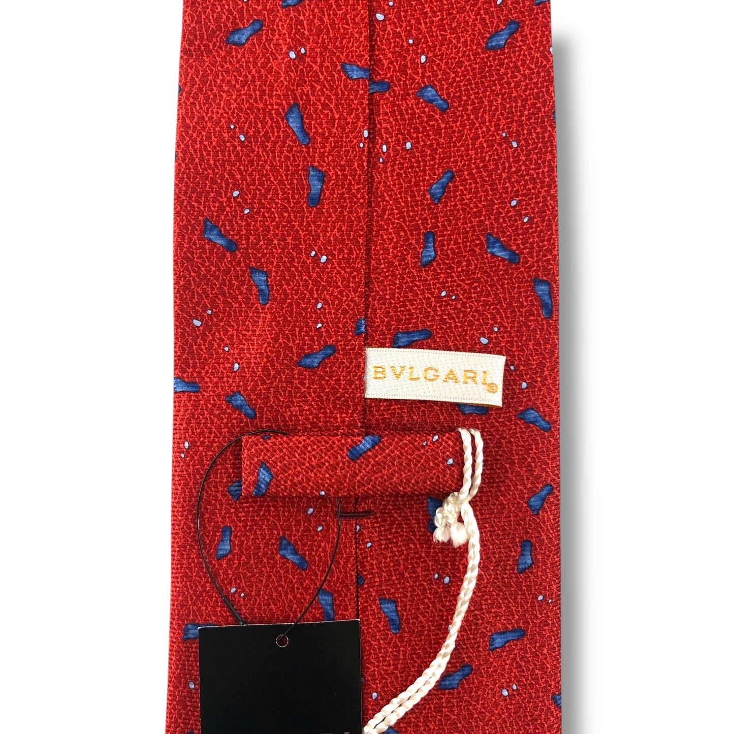 【7635】未使用保管品　ブルガリ　ネクタイ　レッド系