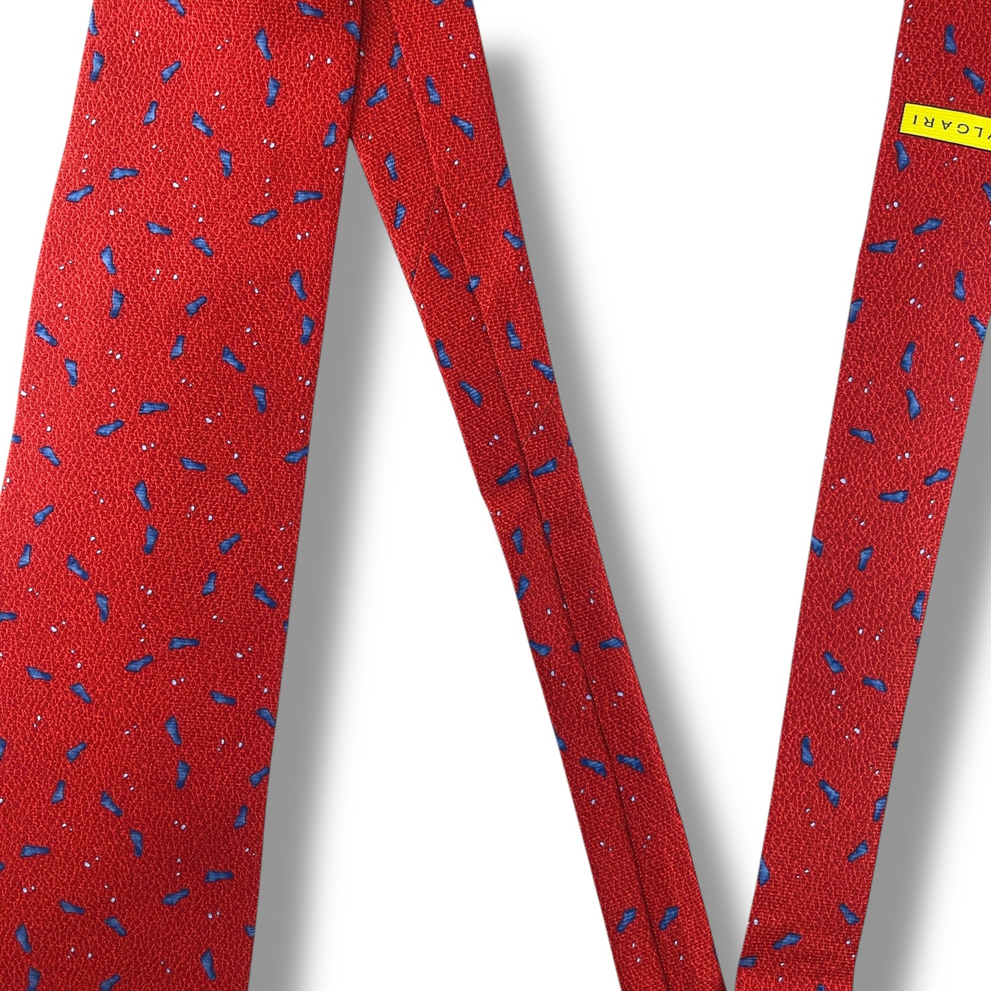 【7635】未使用保管品　ブルガリ　ネクタイ　レッド系