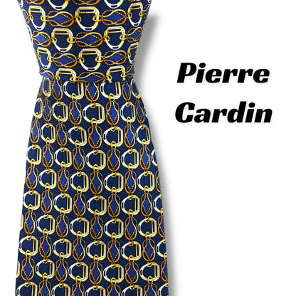 【7639】美品！ピエールカルダン　ネクタイ　ブルー系