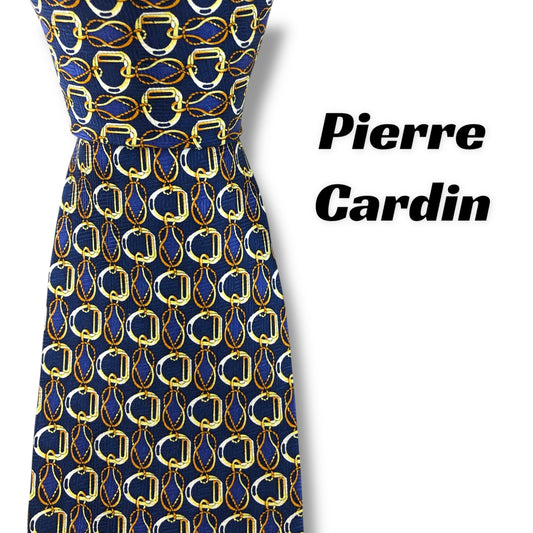 【7639】美品！ピエールカルダン　ネクタイ　ブルー系