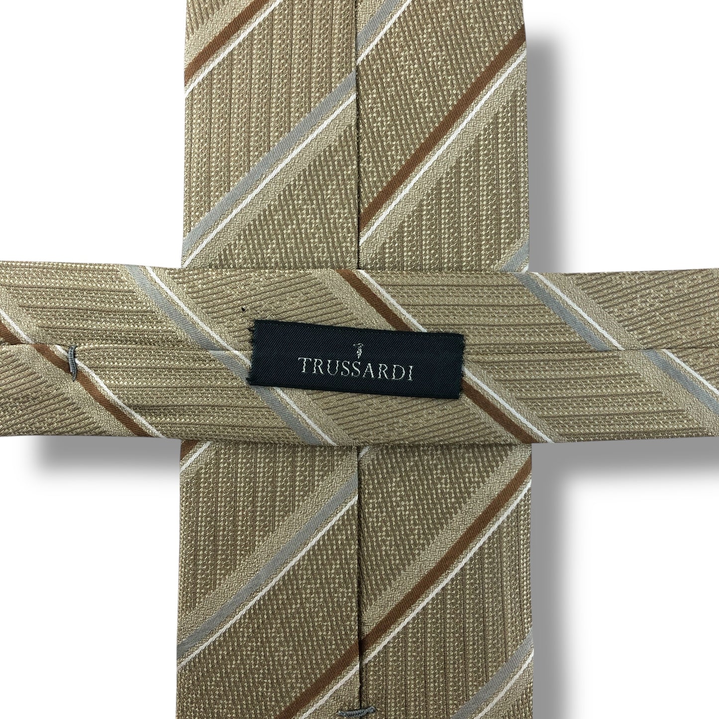 【7640】美品！トラサルディ　ネクタイ　ベージュ系