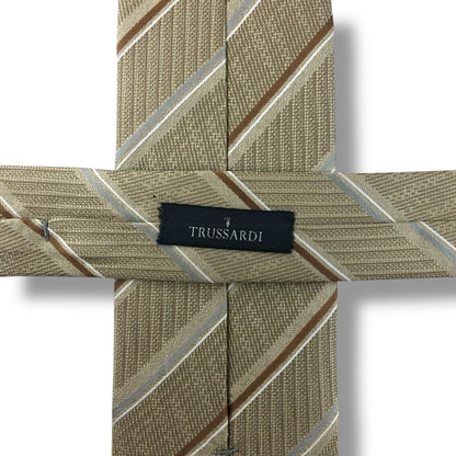 【7640】美品！トラサルディ　ネクタイ　ベージュ系