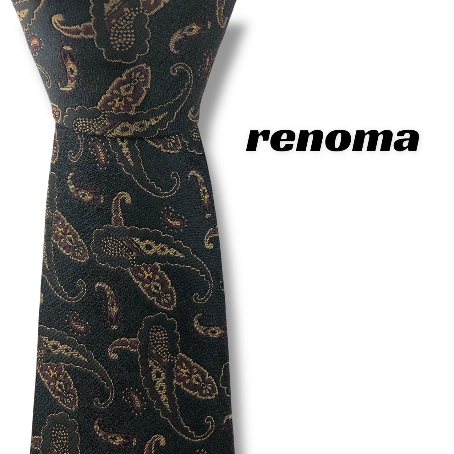 【7644】美品！レノマ　ネクタイ　ブラック系