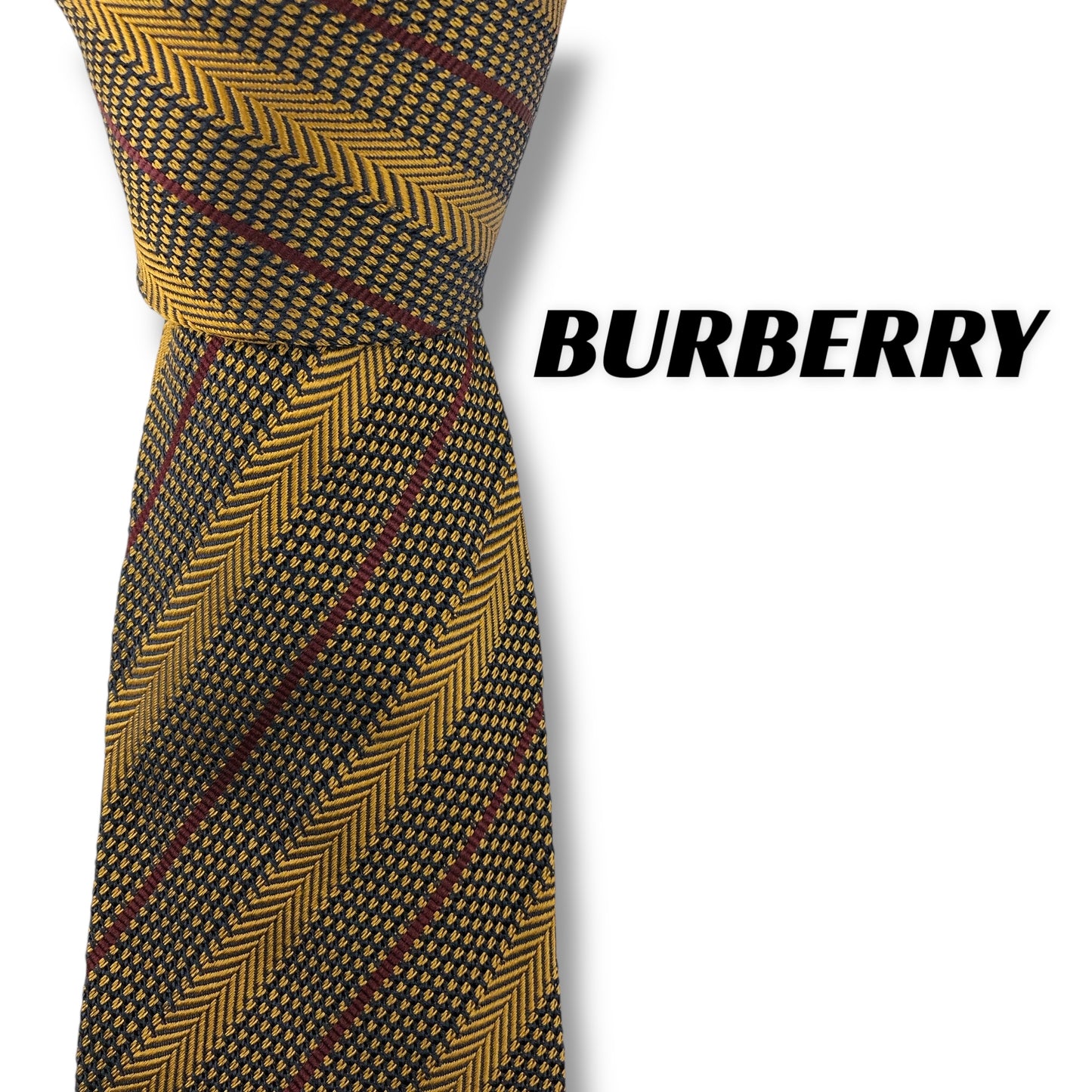 【7646】良品！バーバリー　ネクタイ　ブラウン系