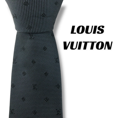 【7647】美品！ルイヴィトン　ネクタイ　ブラック系