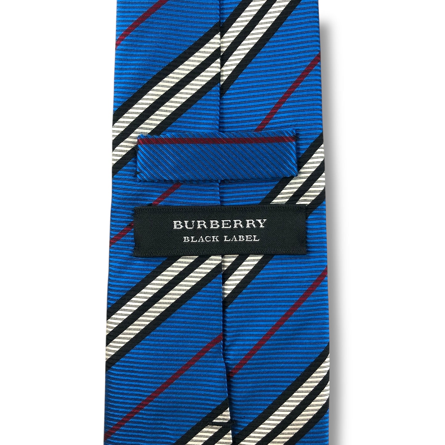 【7648】良品！バーバリー　ネクタイ　ブルー系　ストライプ柄