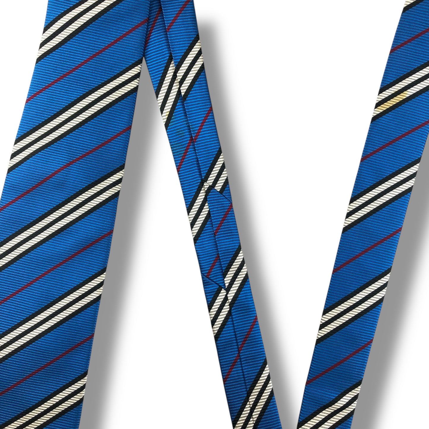 【7648】良品！バーバリー　ネクタイ　ブルー系　ストライプ柄