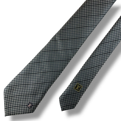 【7650】美品ー良品！ルイヴィトン　ネクタイ　グレー系