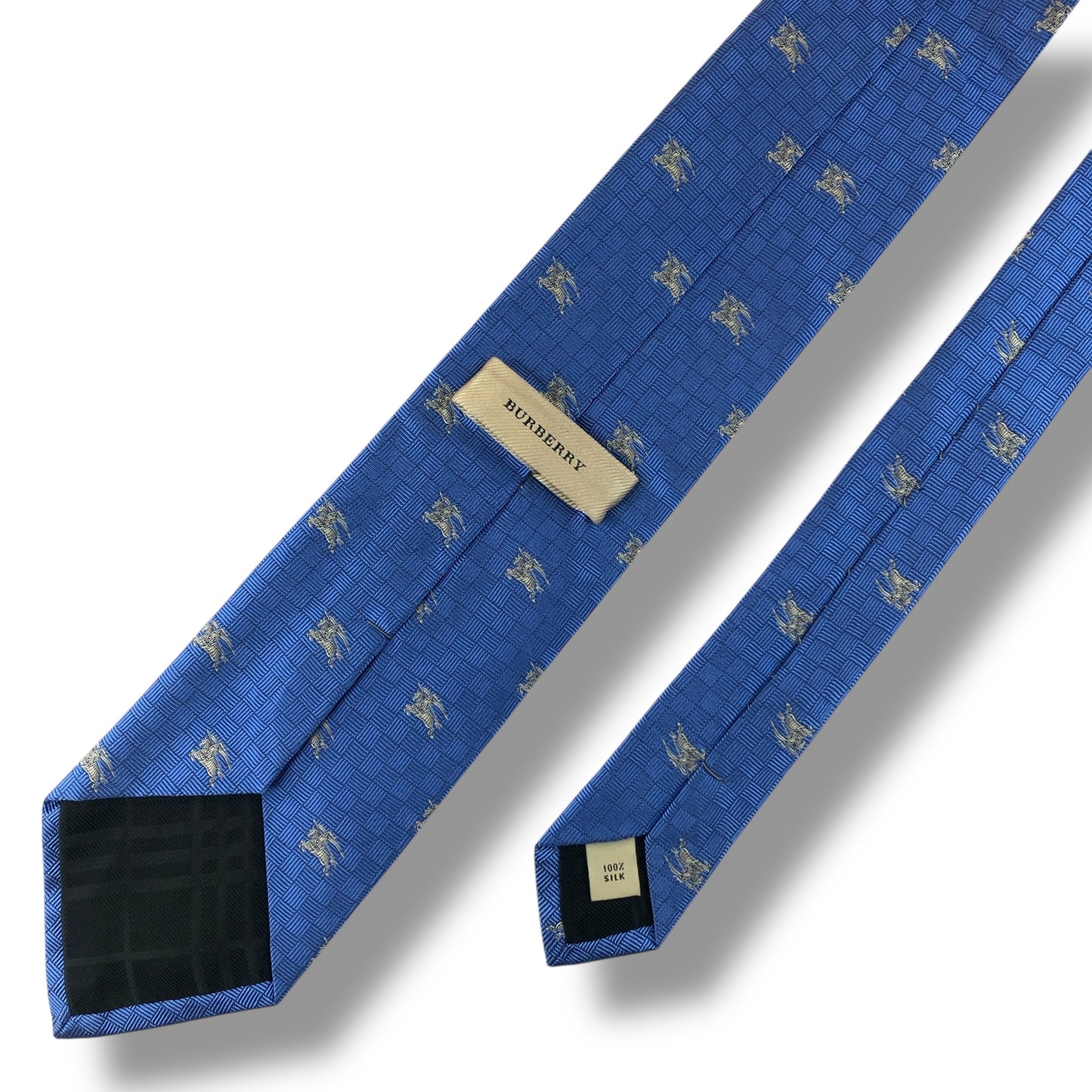 【7652】美品！バーバリー　ネクタイ　ブルー系　ホースロゴ