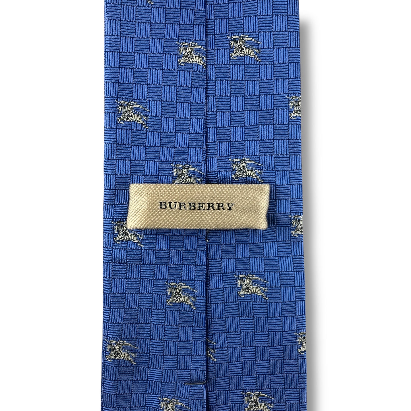 【7652】美品！バーバリー　ネクタイ　ブルー系　ホースロゴ