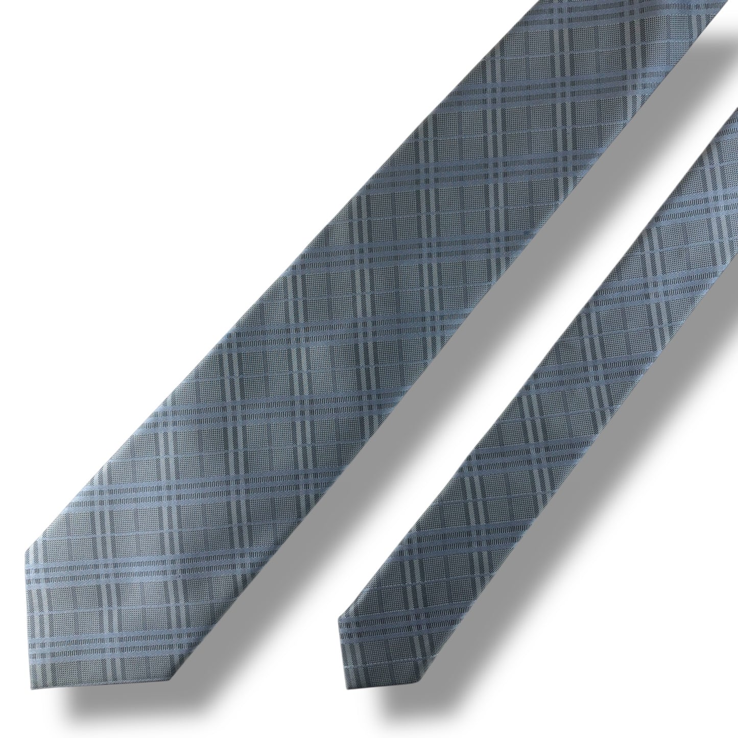 【7653】美品ー良品！バーバリー　ネクタイ　水色系　チェック柄