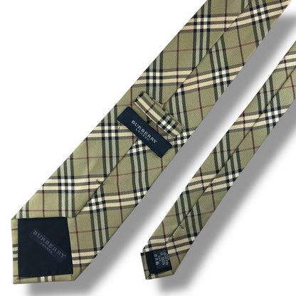 【7654】美品ー良品！バーバリー　ネクタイ　ベージュ系　チェック系