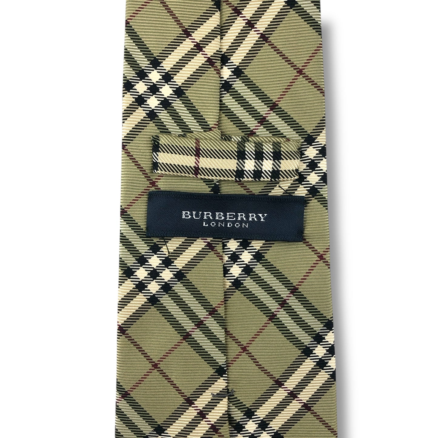 【7654】美品ー良品！バーバリー　ネクタイ　ベージュ系　チェック系