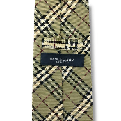 【7654】美品ー良品！バーバリー　ネクタイ　ベージュ系　チェック系