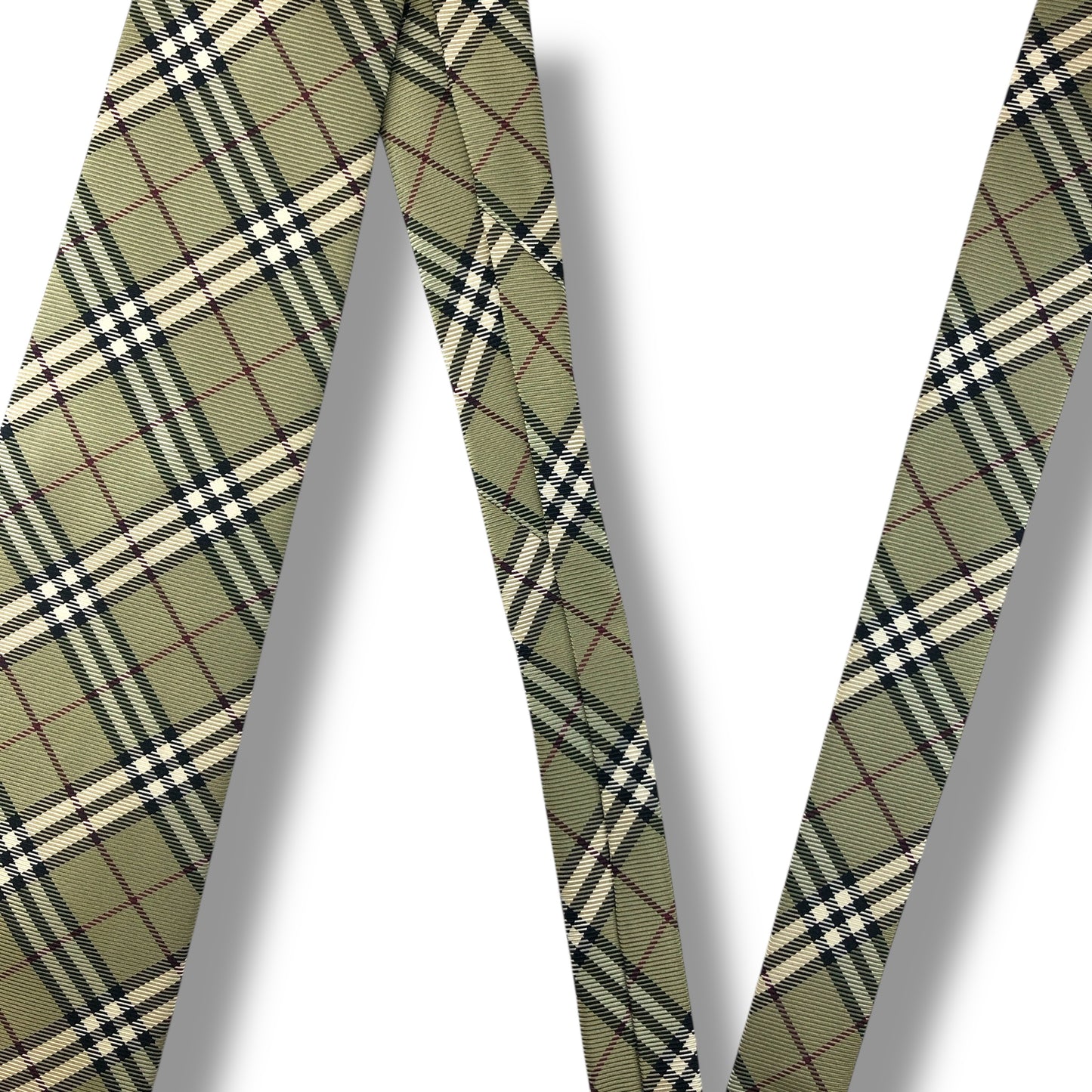 【7654】美品ー良品！バーバリー　ネクタイ　ベージュ系　チェック系