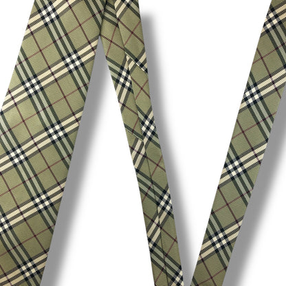 【7654】美品ー良品！バーバリー　ネクタイ　ベージュ系　チェック系