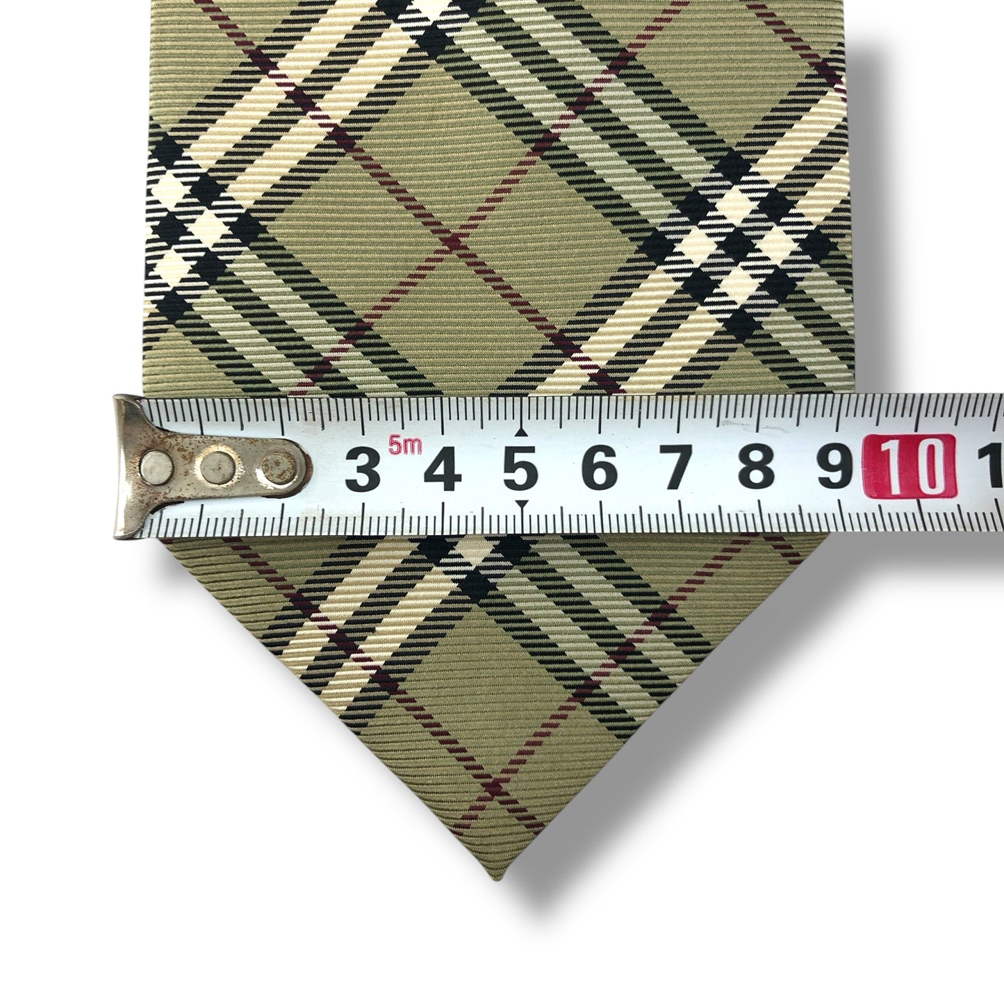 【7654】美品ー良品！バーバリー　ネクタイ　ベージュ系　チェック系