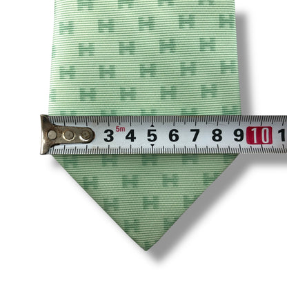 【7655】美品！エルメス　ネクタイ　ライトグリーン系