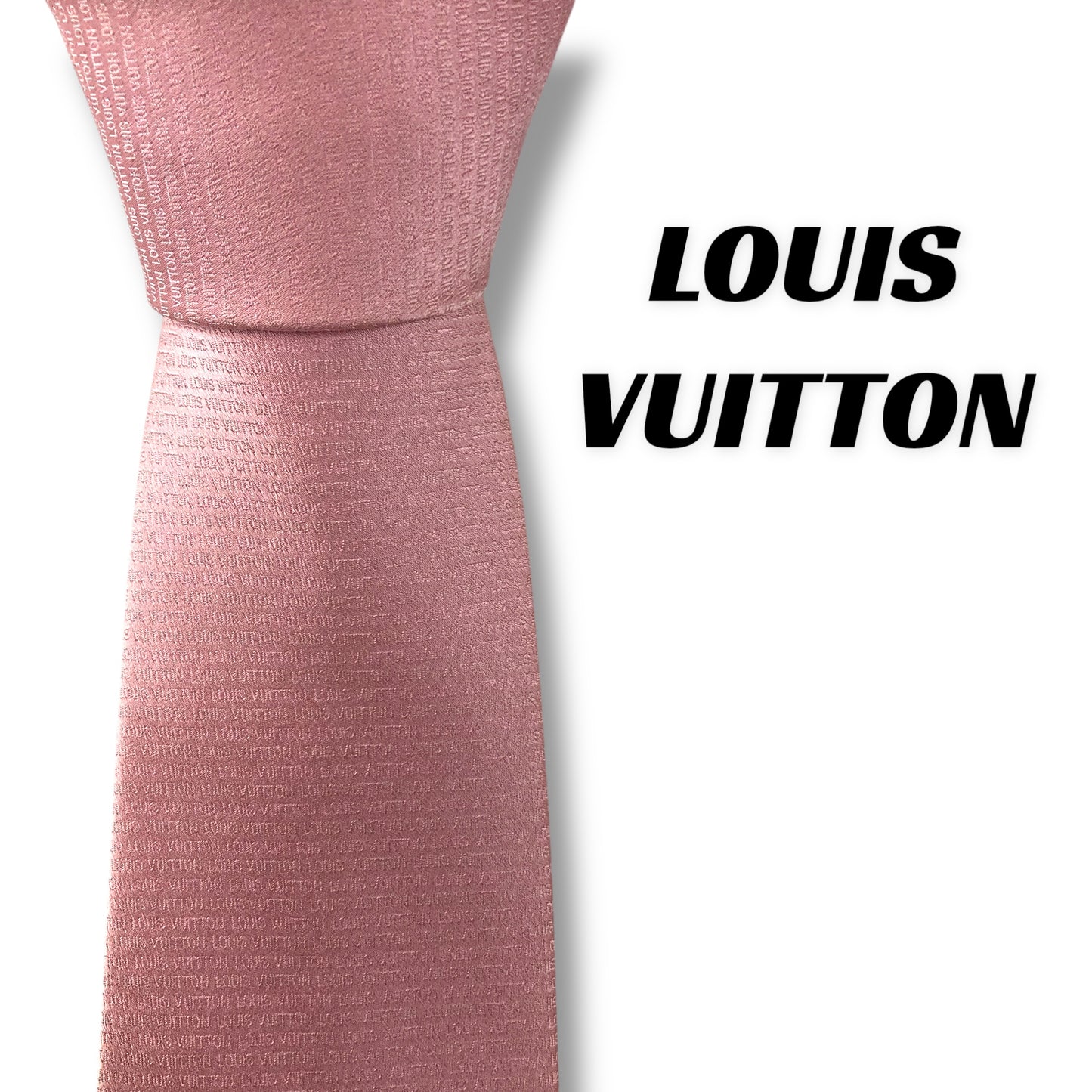 【7657】良品！ルイヴィトン　ネクタイ　ピンク系