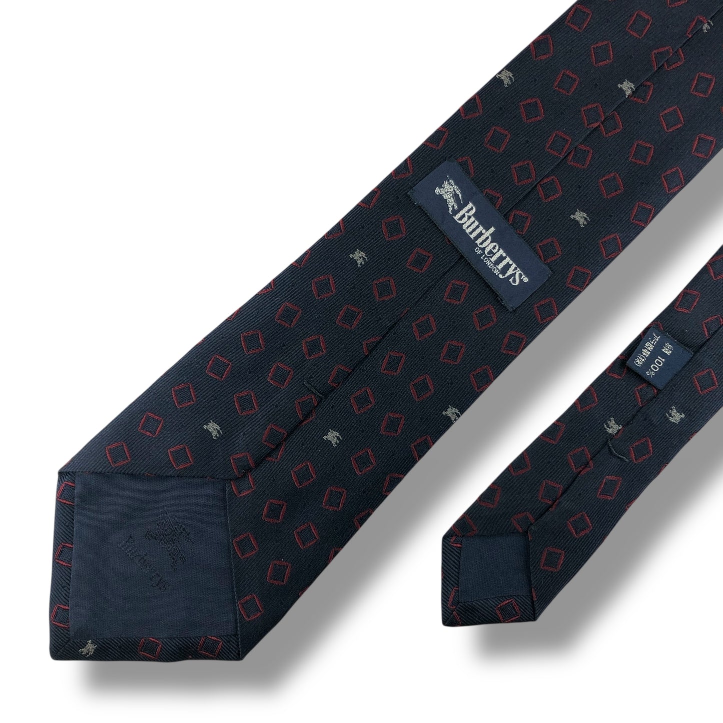 【7660】良品！バーバリー　ネクタイ　ネイビー系　ホースロゴ