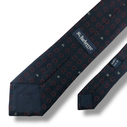 【7660】良品！バーバリー　ネクタイ　ネイビー系　ホースロゴ