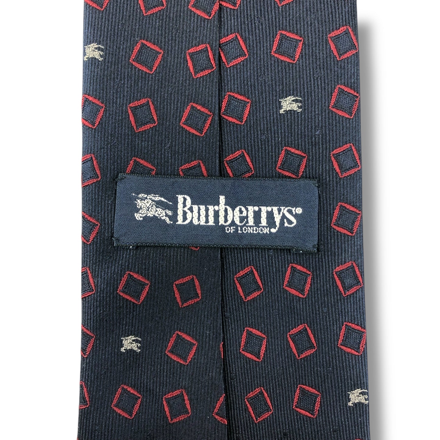 【7660】良品！バーバリー　ネクタイ　ネイビー系　ホースロゴ