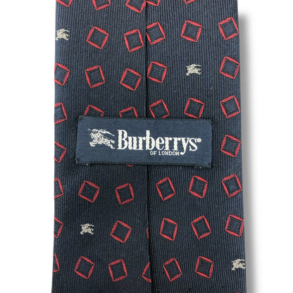 【7660】良品！バーバリー　ネクタイ　ネイビー系　ホースロゴ