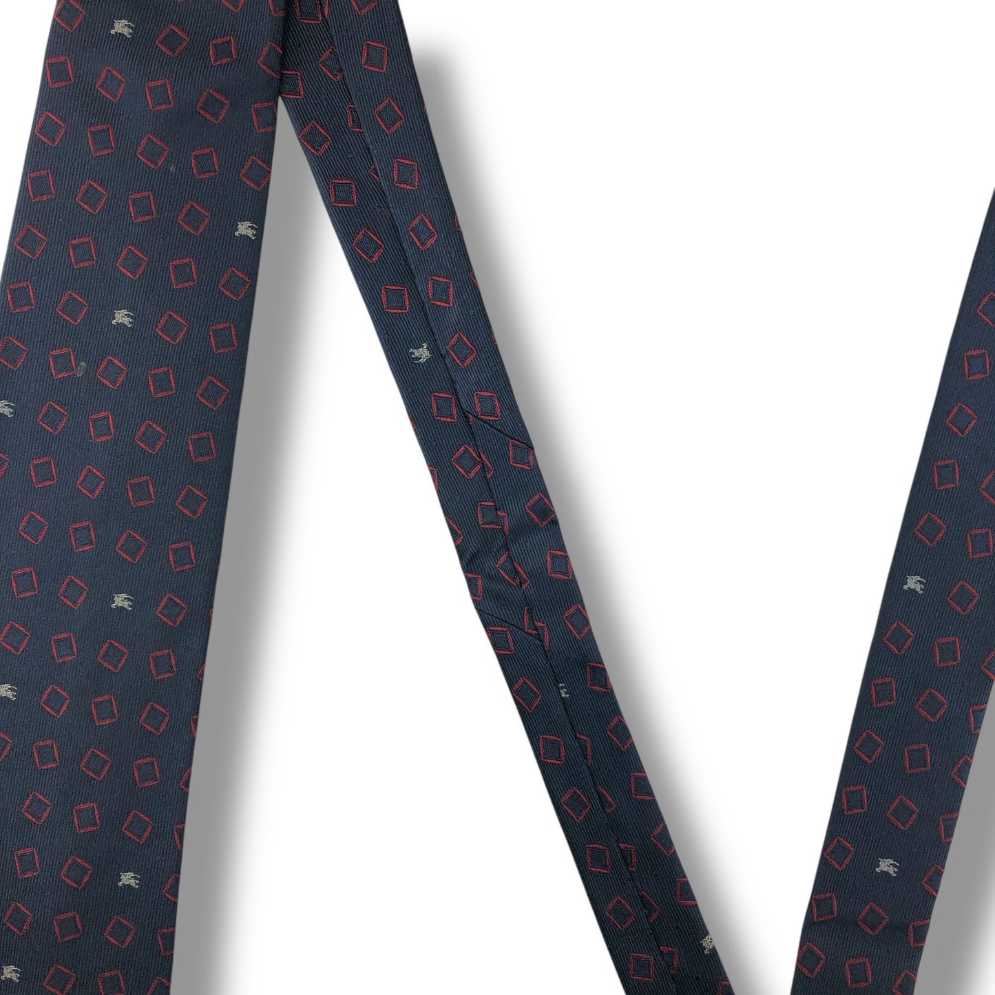 【7660】良品！バーバリー　ネクタイ　ネイビー系　ホースロゴ