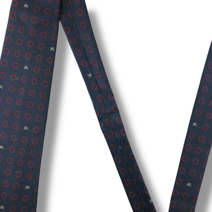 【7660】良品！バーバリー　ネクタイ　ネイビー系　ホースロゴ