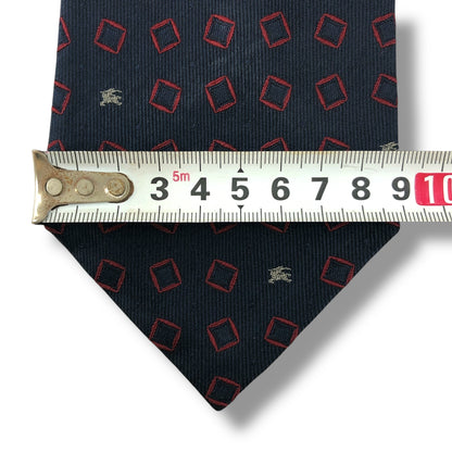 【7660】良品！バーバリー　ネクタイ　ネイビー系　ホースロゴ