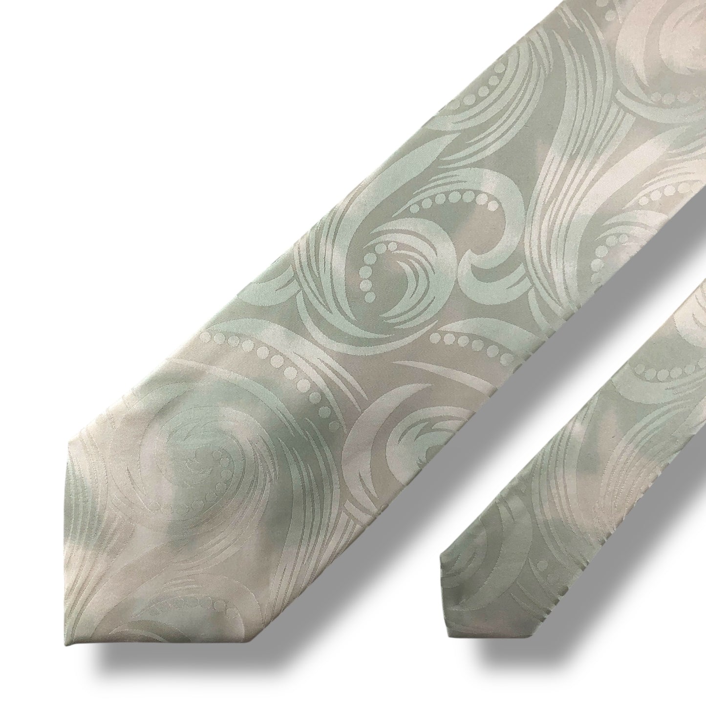 【7661】良品！カルヴェン　ネクタイ　ホワイト系