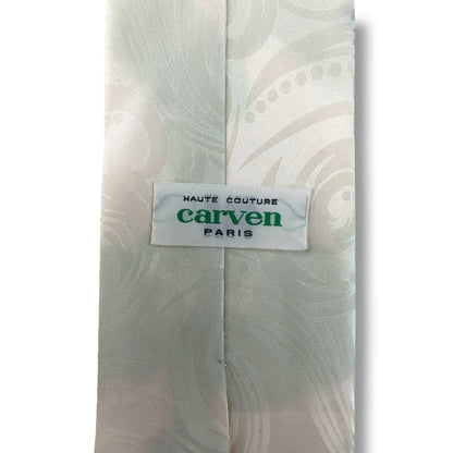 【7661】良品！カルヴェン　ネクタイ　ホワイト系