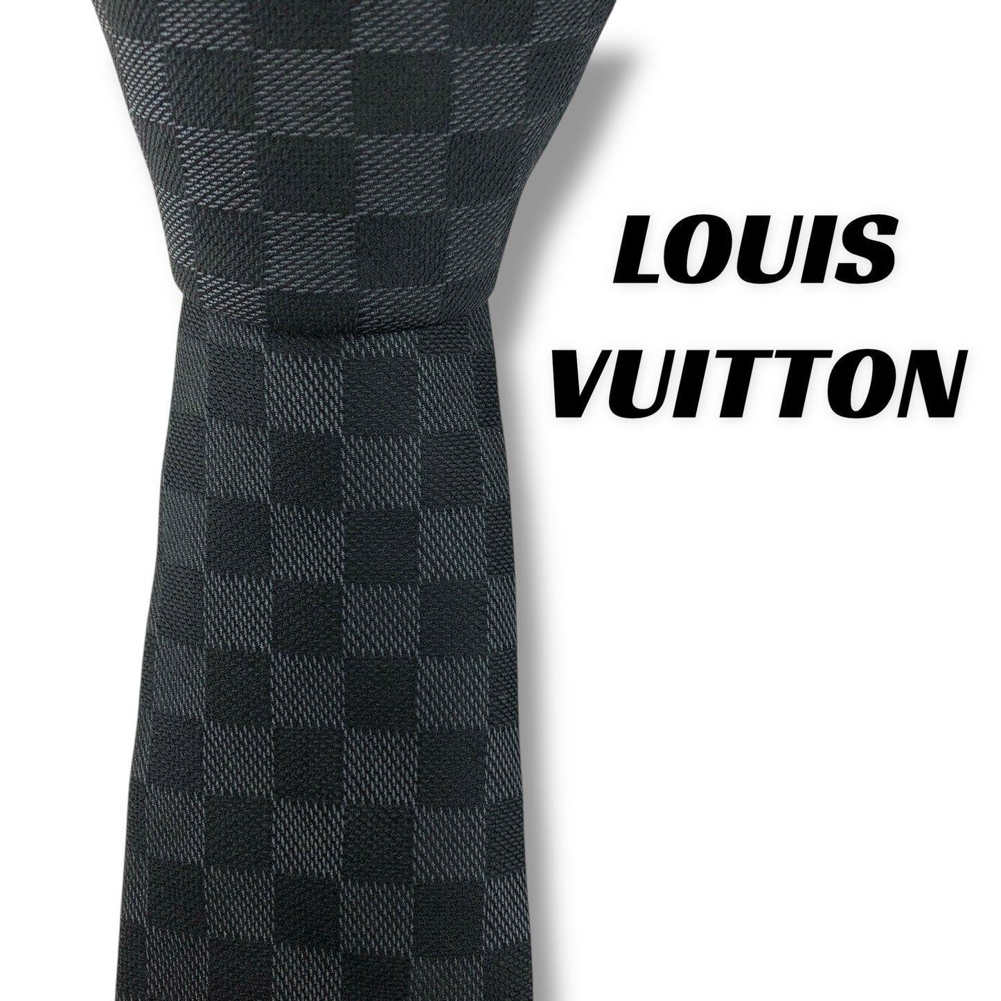 【7664】美品！ルイヴィトン　ネクタイ　ブラック系