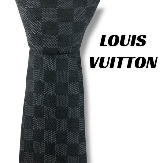 【7664】美品！ルイヴィトン　ネクタイ　ブラック系