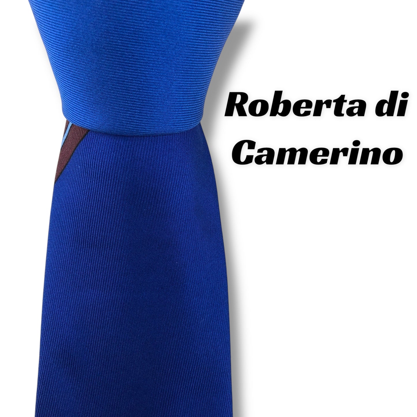 【7665】美品！ロベルタディカメリーノ　ネクタイ　ブルー系