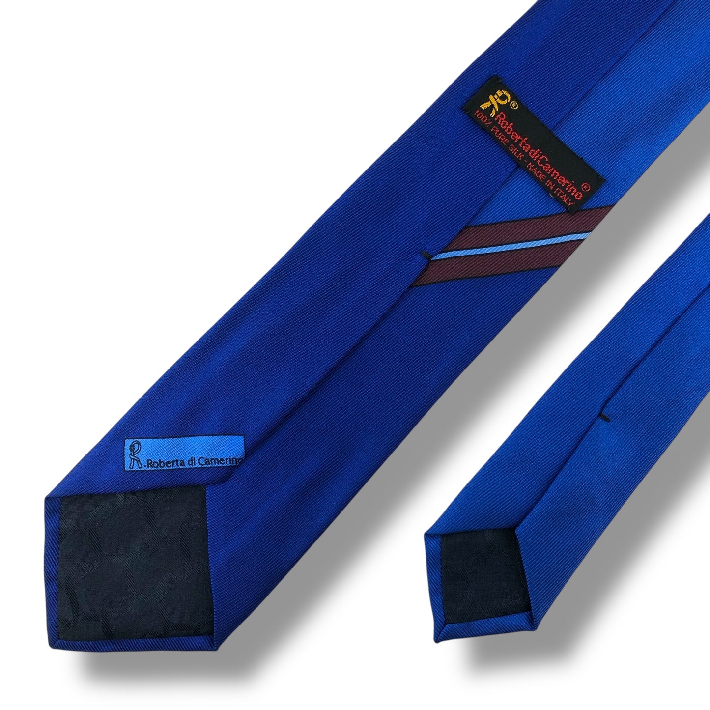【7665】美品！ロベルタディカメリーノ　ネクタイ　ブルー系